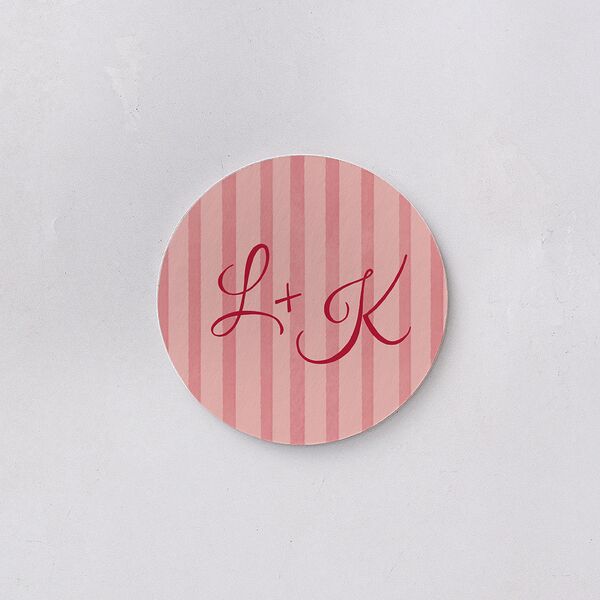 Vintage Heart Locket Wedding Day Coasters Crimson Cardboard Circle