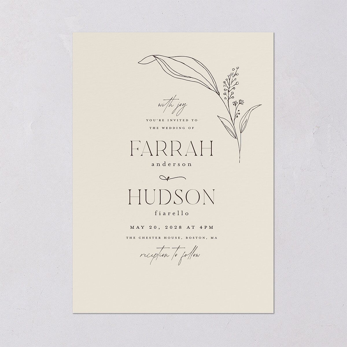 Accent Leaf Wedding Invitations — view 2