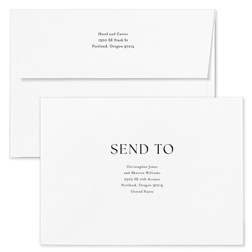 Simple Frame Rehearsal Dinner Invitation Envelopes Kraft Licorice Both Recipient and Return Addresses Signature Standard