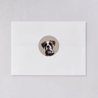 Checked Wedding Stickers Taupe Circle