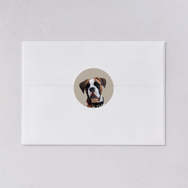Checked Wedding Stickers Taupe Circle