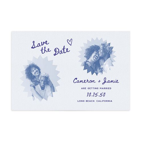 Retro Photocopy Flyer Save the Date Postcards Ice Blue
