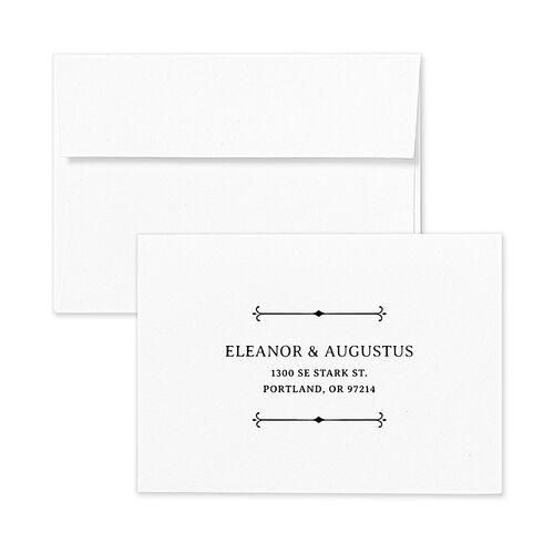 Western Gothic Response Card Envelopes White Champagne Return Address Signature Standard