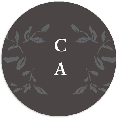 Luxury Wildflower Wedding Stickers Pure White Circle