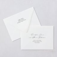 Timeless Floral Hoop Wedding Invitation Euro Envelopes White Luxe Pure White Both Recipient and Return Addresses Signature