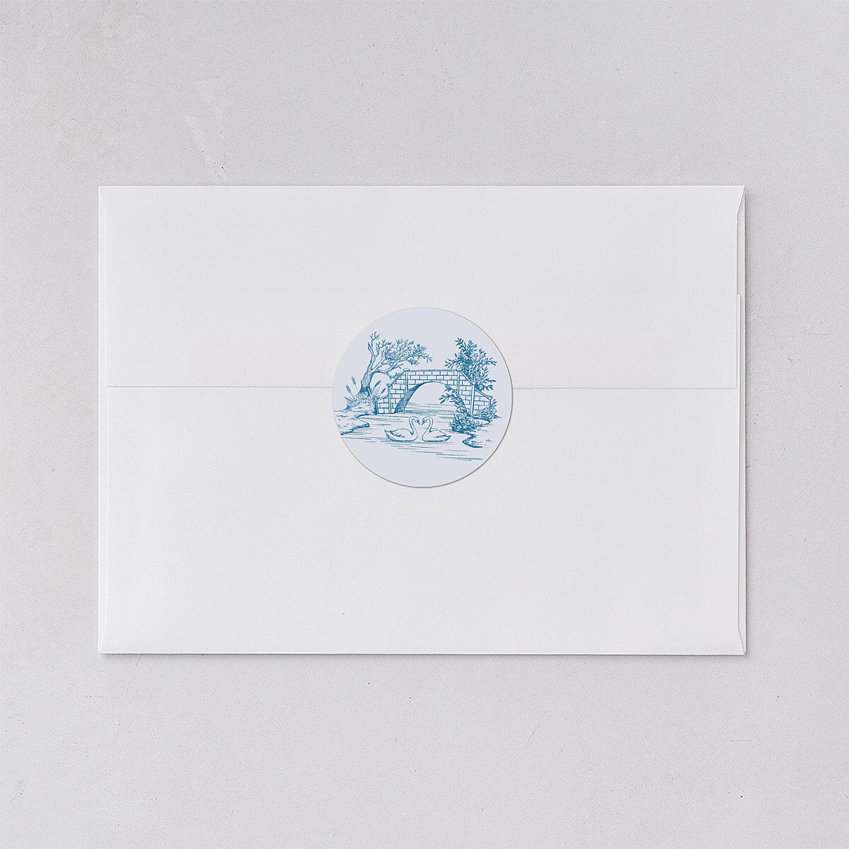 Elegant Antique Toile Frame Wedding Stickers by Bridgerton Cruise