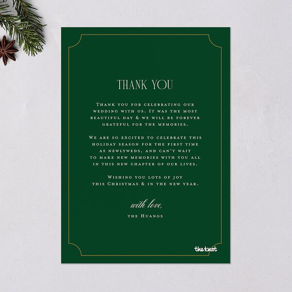 Elegant Monogram Greeting Holiday Cards Hunter Green Signature Blank Standard