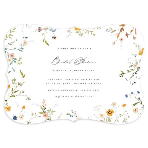 Dainty Wildflowers Bridal Shower Invitations Sunflower Signature smooth Blank