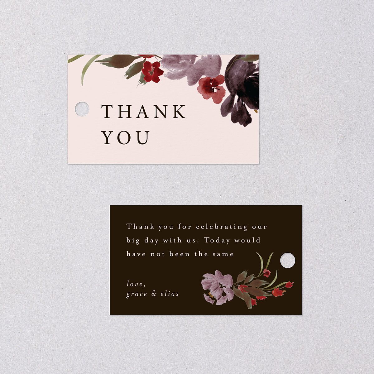 Autumn Romance Favor Gift Tags Chocolate Signature