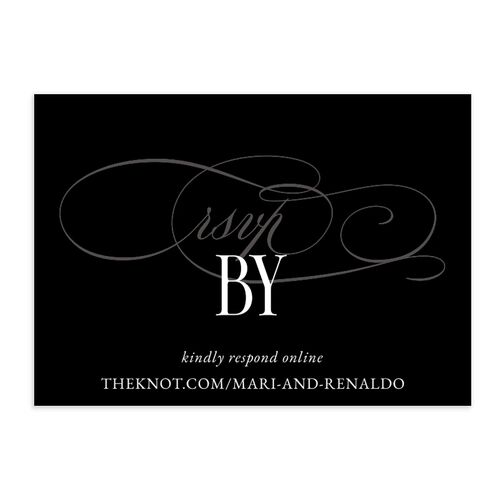 Polished Photo Foil QR Code RSVP Cards Licorice Signature Standard