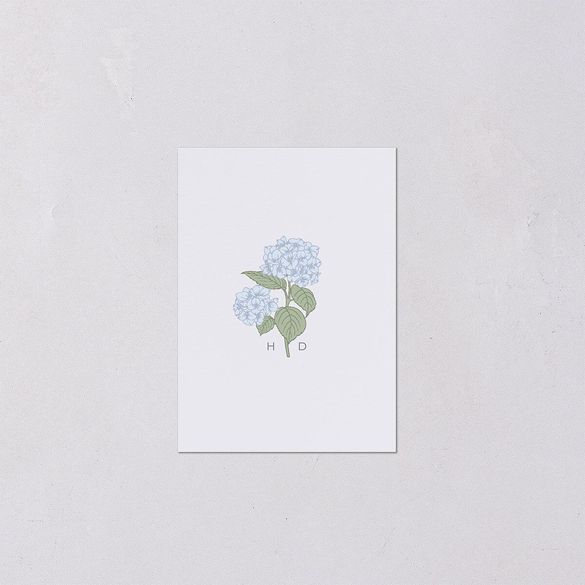 Vintage Hydrangea Frame QR Code RSVP Cards Dusty Blue Signature Standard