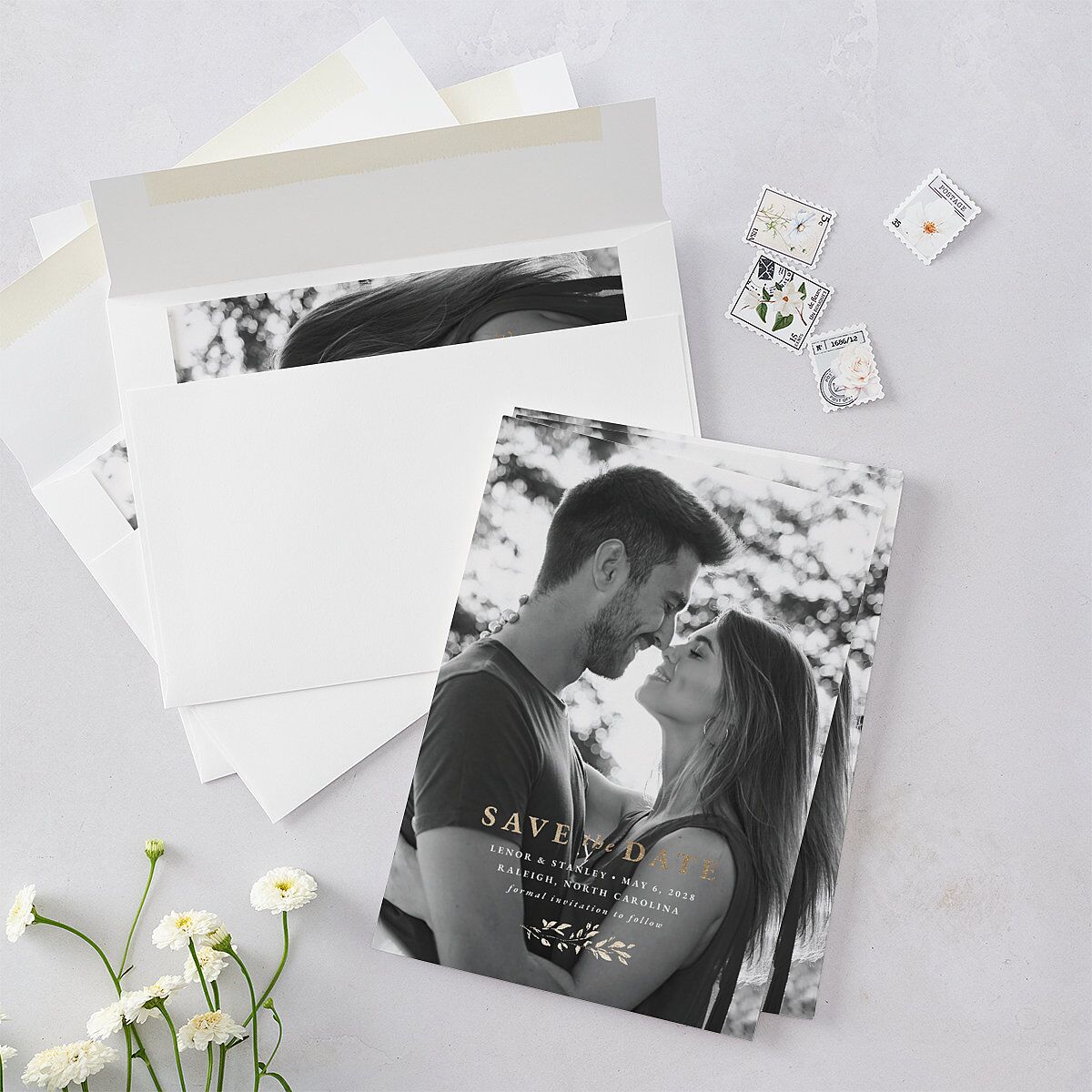 Foliage Accent Save the Date Cards — view 5