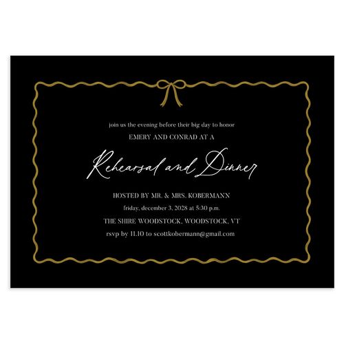 Festive Garland Rehearsal Dinner Invitations Midnight Signature Blank Standard