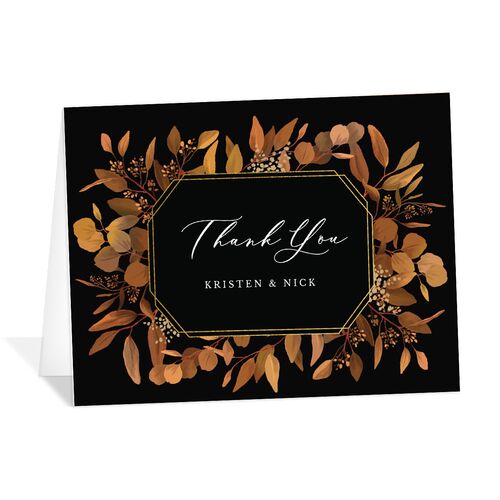 Eucalyptus Frame Thank You Cards Walnut