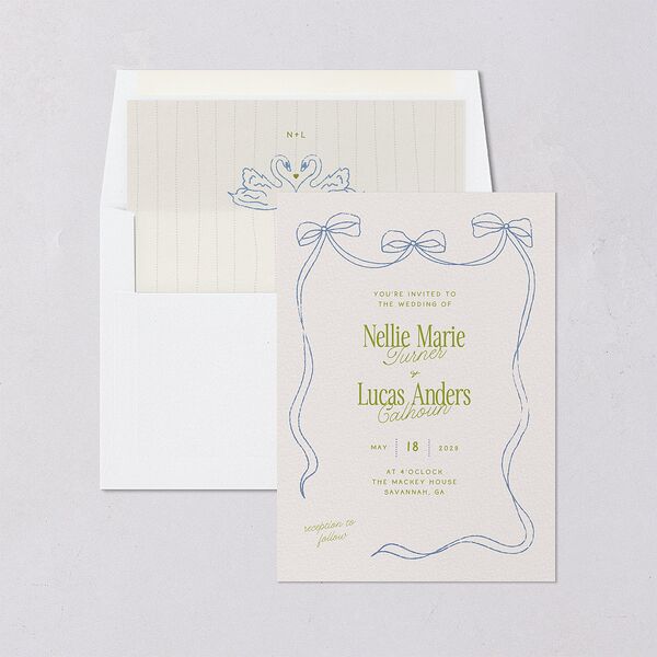 Modern Delicate Bows Envelope Liners Peridot Standard