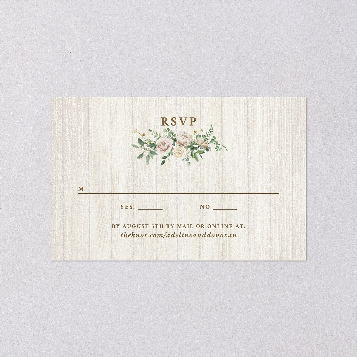 Farmhouse Lights All-in-One Wedding Invitations Walnut Signature Light Both Recipient and Return Addresses No