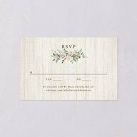 Farmhouse Lights All-in-One Wedding Invitations Walnut Signature Light Both Recipient and Return Addresses No