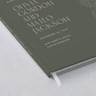 Boho Texture Wedding Guest Book Deep Olive