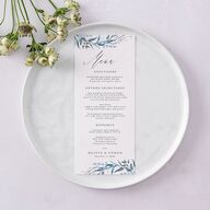 Natural Laurel Menus Cornflower Signature