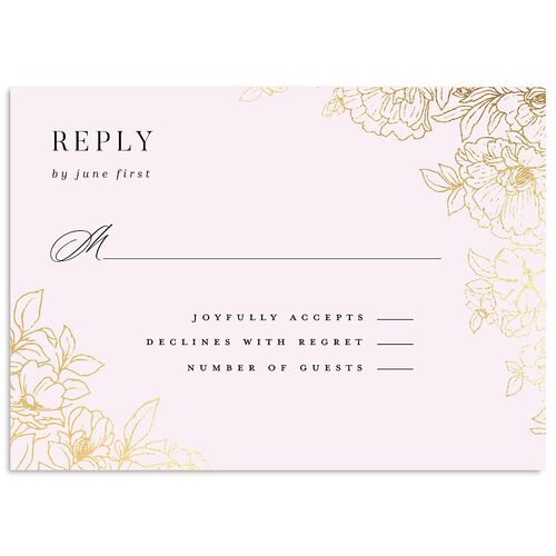Gilded Florals Wedding Response Cards Gold Orchid Signature Standard