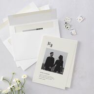 Minimalist Gothic Photo Wedding Invitations Ivory Signature Blank No Standard
