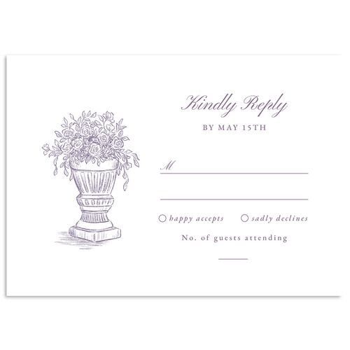 Elegant Italian Toile Wedding Response Cards Purple Haze Signature Standard