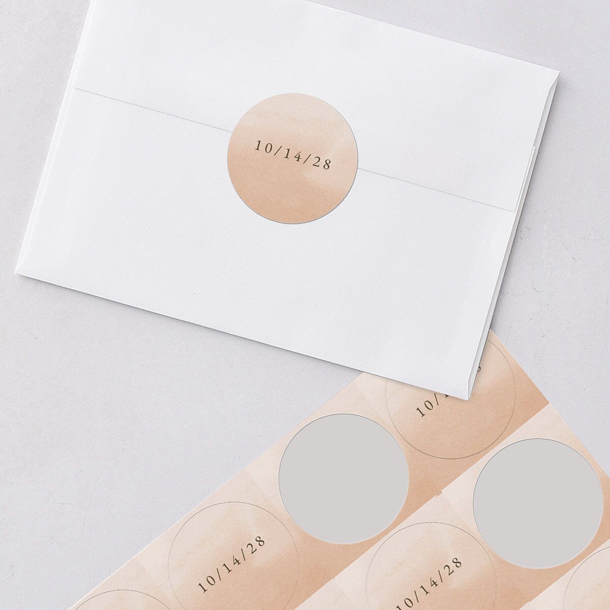 Eucalyptus Bouquet Wedding Stickers Terracotta Circle