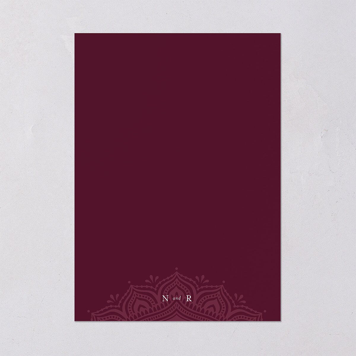 Indian Gilded Adornment Wedding Invitations Gold Burgundy Signature Blank No Standard