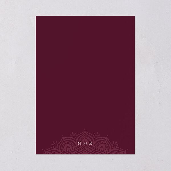 Indian Gilded Adornment Wedding Invitations Gold Burgundy Signature Blank No Standard