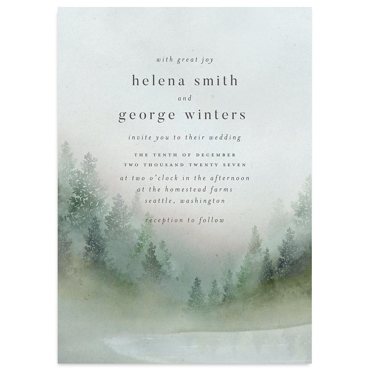 Mountain Mist Wedding Invitations