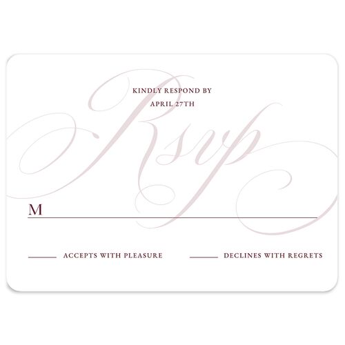 Elegant Monogram Wedding Response Cards Merlot Signature Rounded