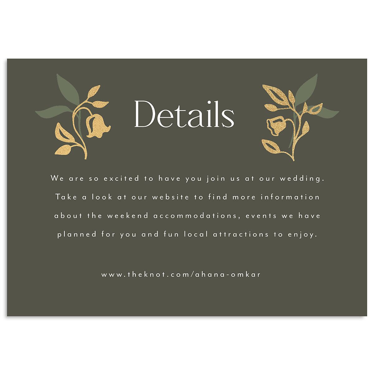 Rustic Nouveau Wedding Enclosure Cards