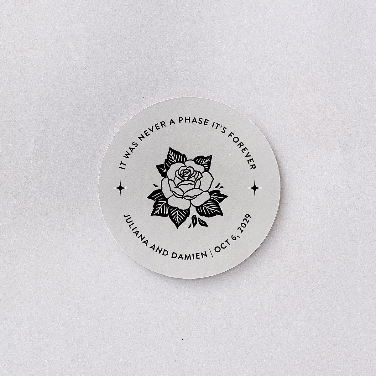 Moody Gothic Rose Wedding Day Coasters Midnight Cardboard Circle