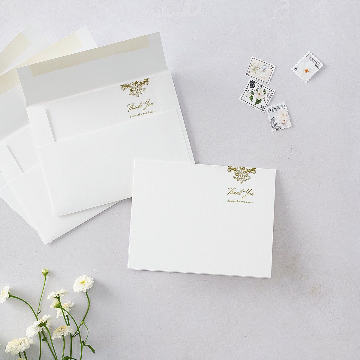 Ornate Vintage Crest Thank You Cards — view 2