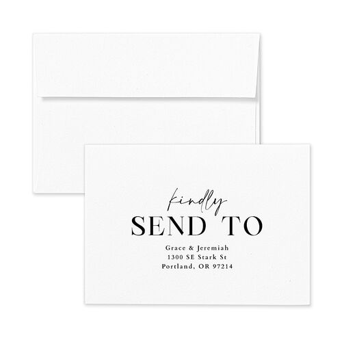 Foundation Response Card Envelopes White Licorice Return Address Signature Standard