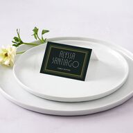Gatsby Deco Arch Place Cards Dark Emerald Signature
