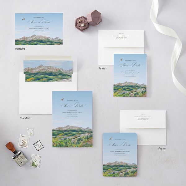 Romantic Floral Mountain Save The Date Magnets Meadow Magnet Paper