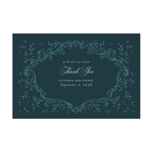 Formal Opulent Frame Thank You Postcards Dark Night
