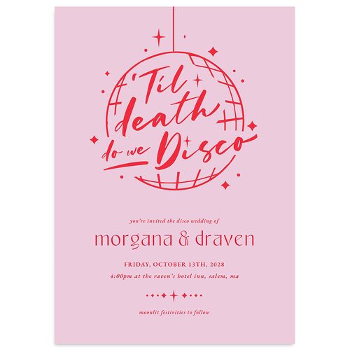 Til Death Do We Disco Wedding Invitations Amethyst Signature Blank No Standard