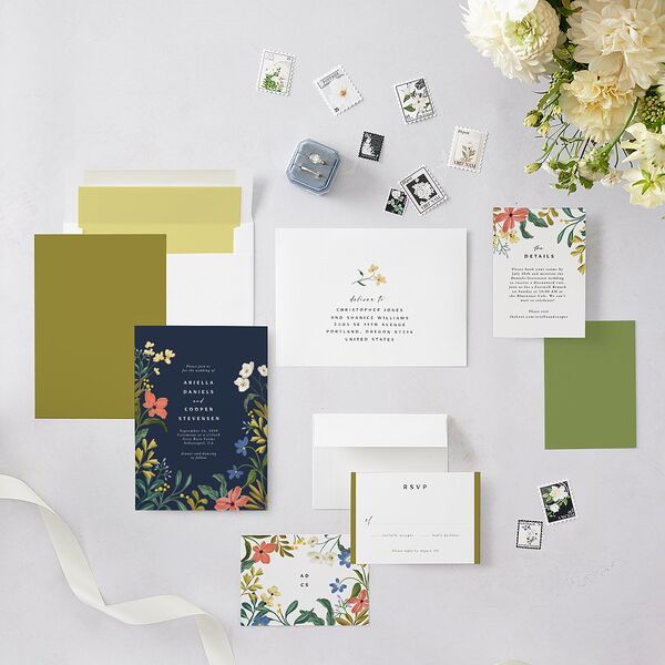 Vintage Garden Wedding Invitations Rose Gold Signature Blank No