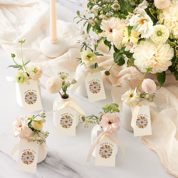 Intricate Vintage Favor Gift Tags Tan Signature