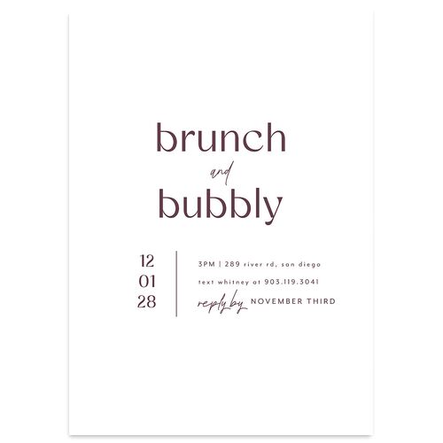 Simply Stated Bridal Shower Invitations Mauve Signature Blank Standard
