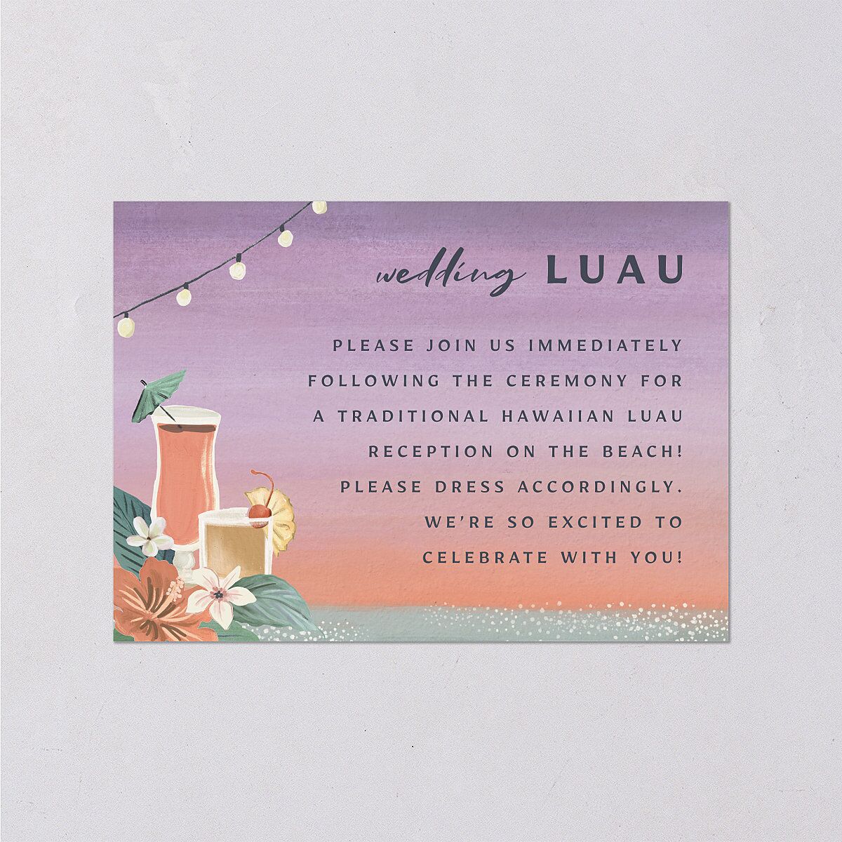 Vintage Island Wedding Enclosure Cards — view 1