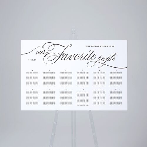 Grand Calligraphy Standard Seating Chart Large Medieval Grey Standard Indoor Foam Core L Seating