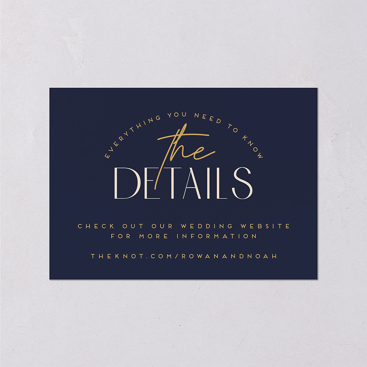 Headline Wedding Event Detail Cards Navy Signature Standard