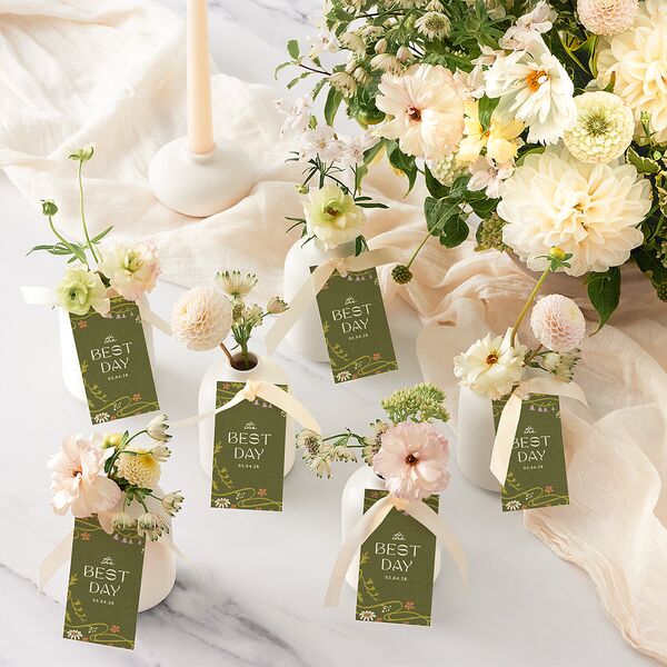 Wildflower Nouveau Favor Gift Tags Dark Camo Signature