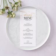 Polished Photo Foil Menus Pure White Gold Signature