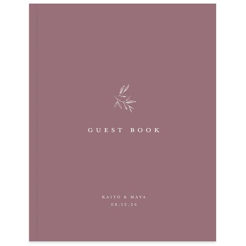 Shining Sprig Wedding Guest Book Mauve