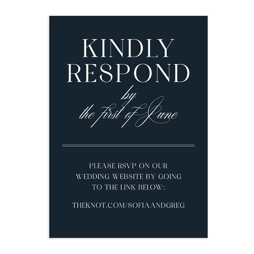 Classically Elegant URL RSVP Cards Navy Signature Standard