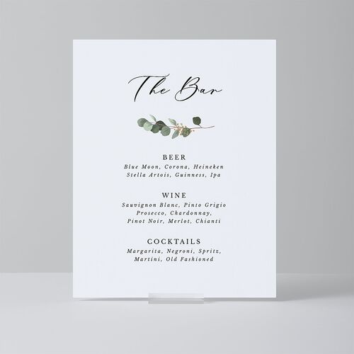 Eucalyptus Frame Standard Tabletop Sign Small Pure White Standard Indoor Foam Core S Tabletop Table